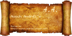 Ausch András névjegykártya